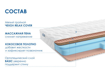 Матрас Димакс Relmas Cocos Roll 16 28